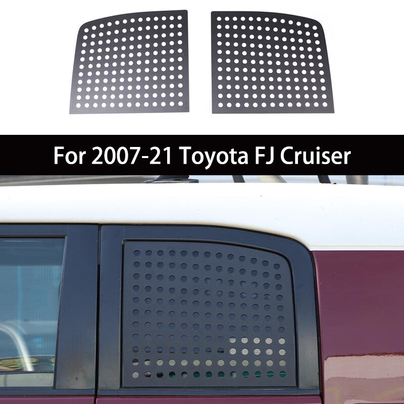 2-Piece Exterior Rear Door Window Glass Panel Cover Trim for 2007-2021 FJ Cruisers