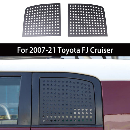 2-Piece Exterior Rear Door Window Glass Panel Cover Trim for 2007-2021 FJ Cruisers