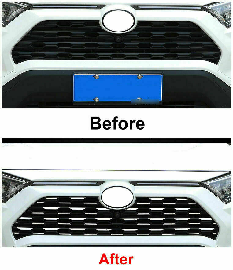 for Toyota RAV4 2019-2023 Chrome Steel Front Center Mesh Grille Grill Cover Trim