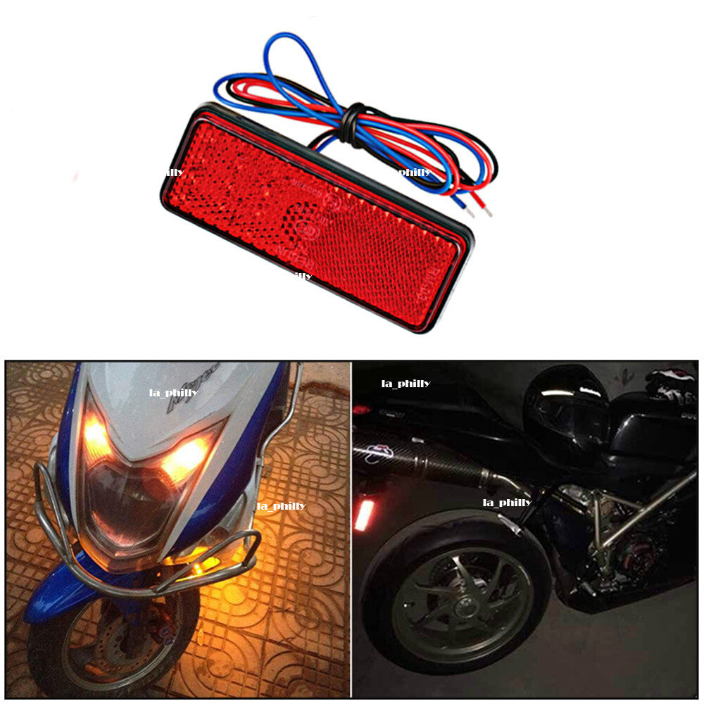Motorcycle Truck 12V 24 SMD LED Reflector Tail Brake Stop Marker Light-Red Q