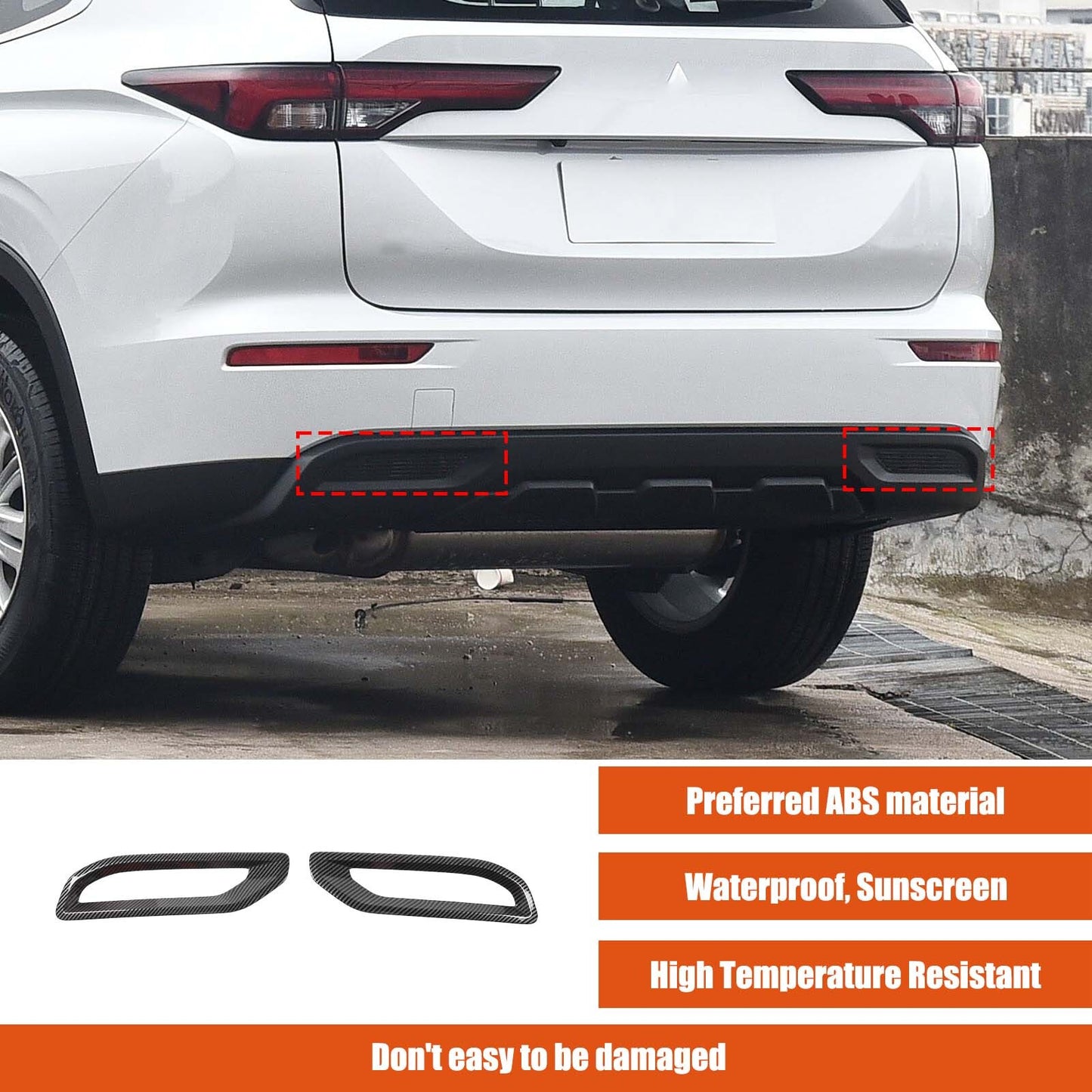 Carbon ABS rear bumper lower trim for Outlander 2022-2024 n