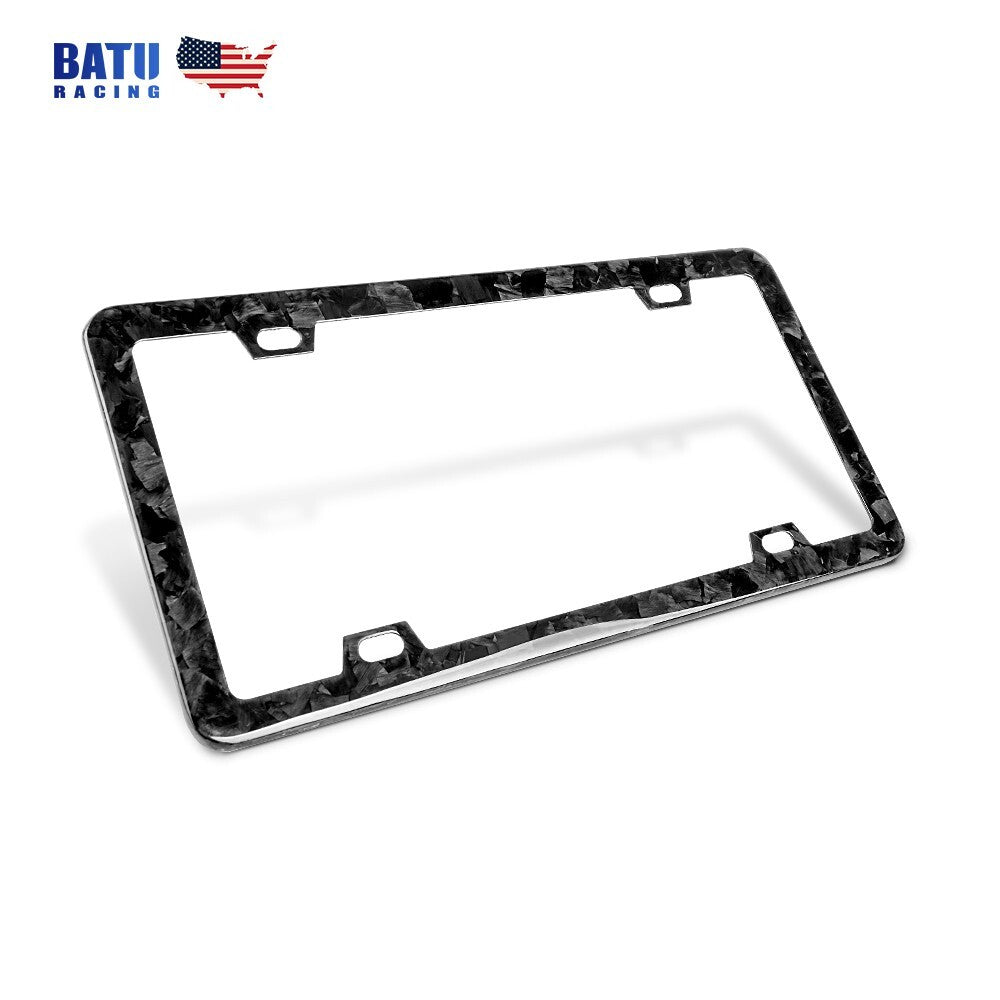 Universal Forged Carbon Fiber License Plate Frame Cover Car Front