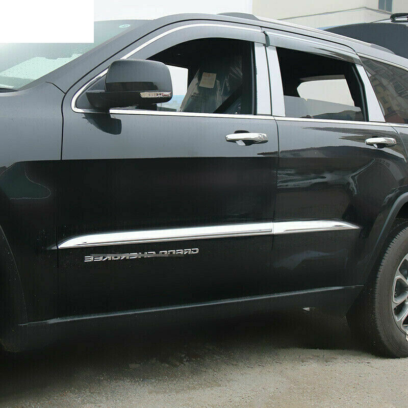 for Jeep Grand Cherokee 2011-21 Window Visors Sun Rain Guard Deflector W/Chrome