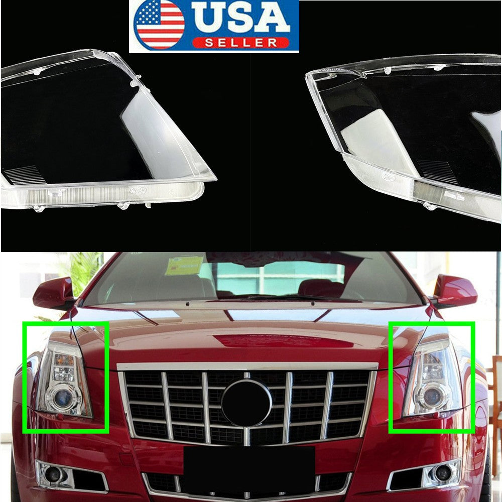 High Quality Guaranteed Pair Headlight Lens Cover for Cadillac CTS 2008-2013