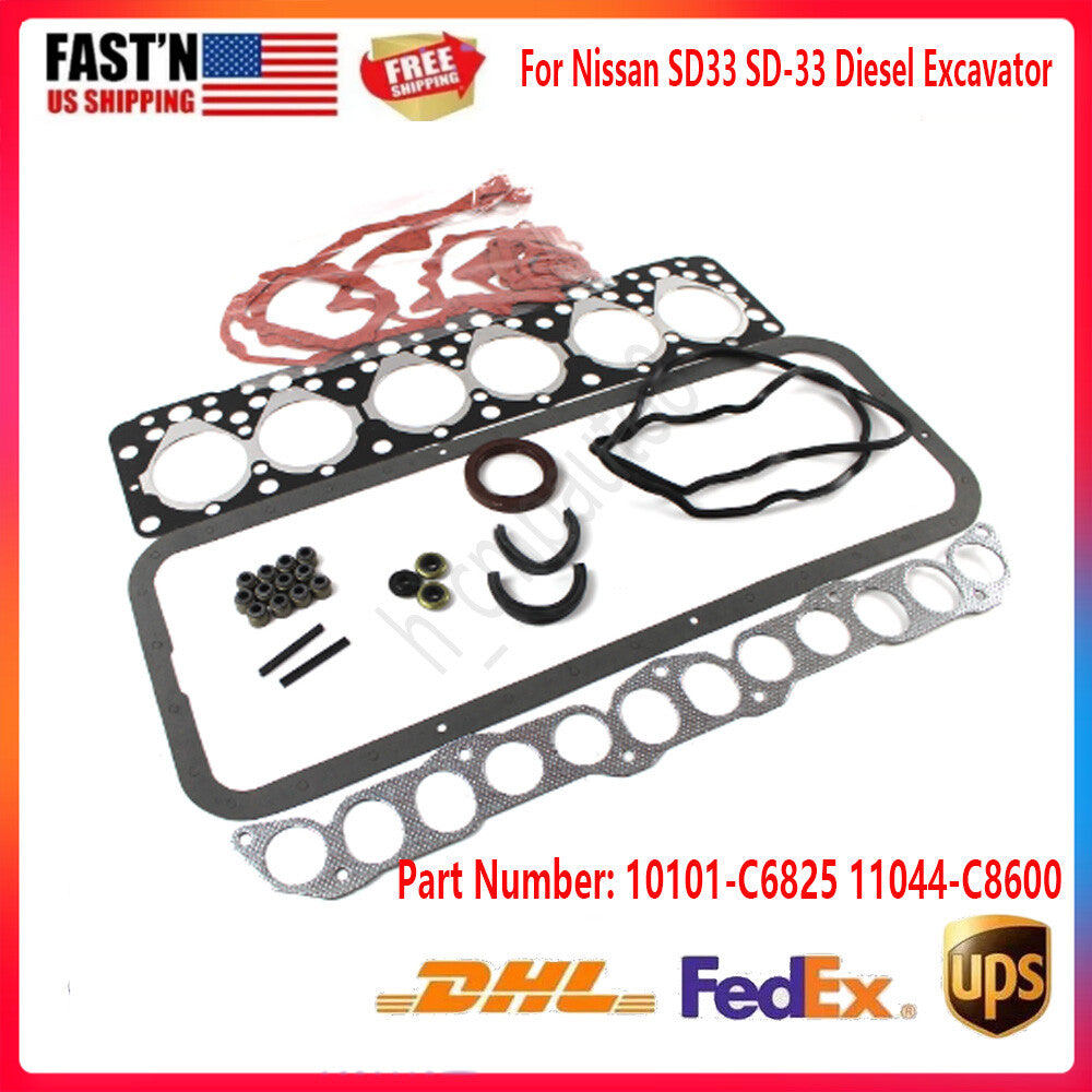 SD33 SD-33 Diesel for Mini Engine Gasket Kit for Nissan SD33 SD-33 Diesel Excavator