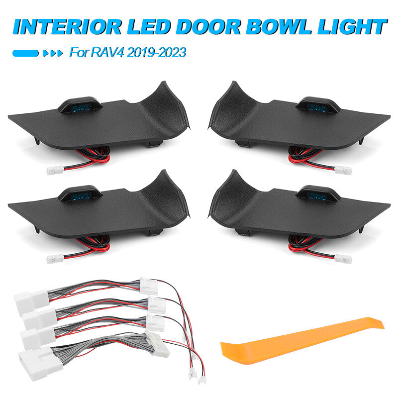 4X Interior Door Handle Ice Blue LED Lights for Toyota RAV4 2019 2020 2022 2023