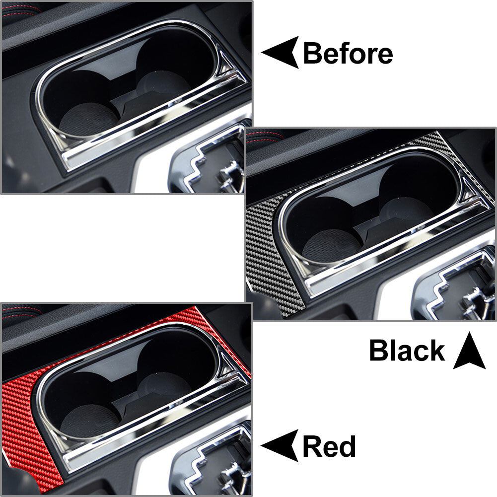 for Toyota Tundra 14-21 RHD Carbon Fiber Center Console Water Cup Holder Cover