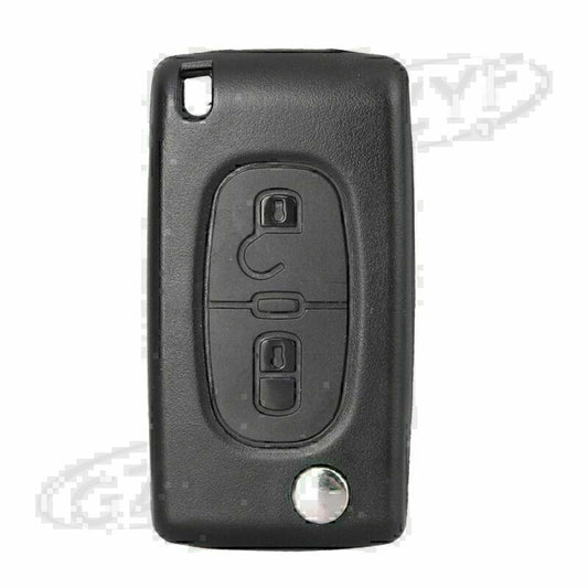 2 Buttons Remote Control Flip Key Shell Case Fit for PEUGEOT 207 307 308 Black Q