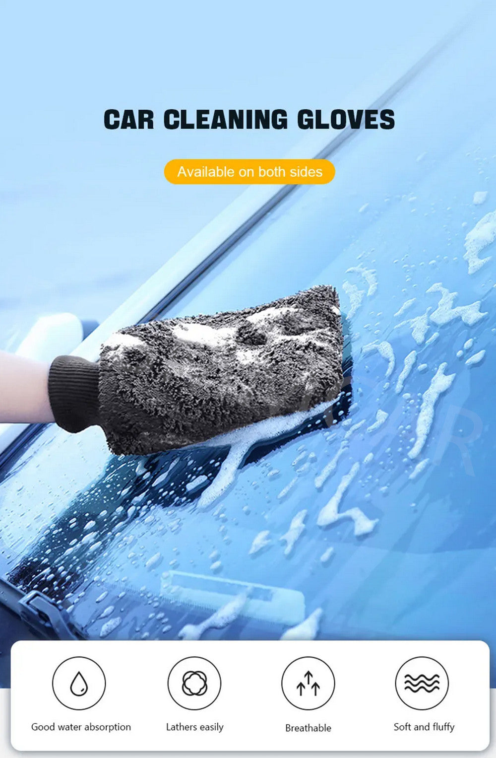 Car Multifunction Wash Gloves Towel Cleaning Furniture Mirrors Thick Clean Tools