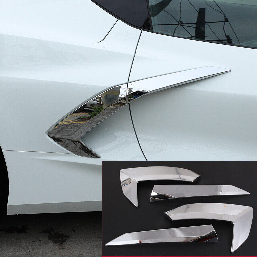 for Chevrolet for Corvette C8 2020-24 Side Fender Vent Door Handle Trim ABS Chrome¡Á4