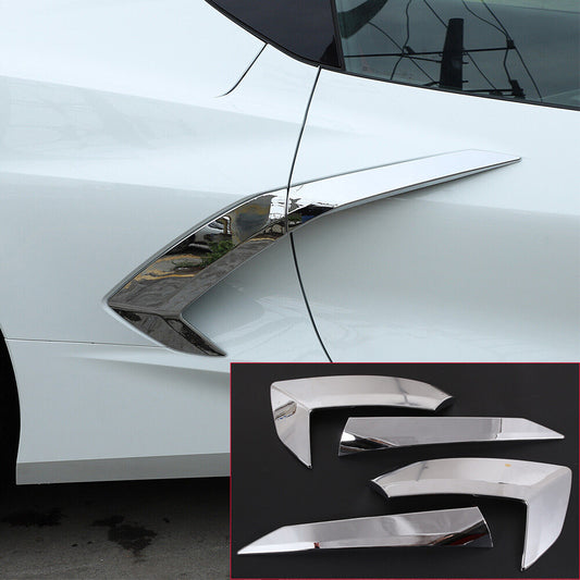 for Chevrolet for Corvette C8 2020-24 Side Fender Vent Door Handle Trim ABS Chrome¡Á4