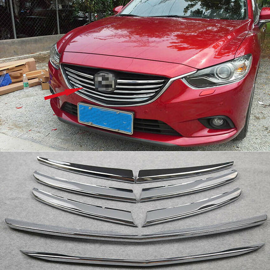 for Mazda 6 ATENZA M6 2014-2015 Chrome Style Front Center Mesh Grille Strip Trim