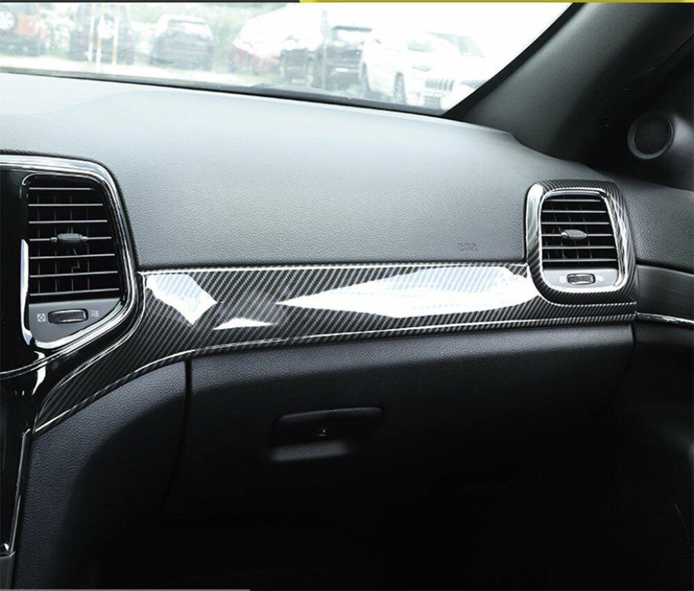 Carbon ABS Dashboard PanelInside Door Handle Trim for Jeep Grand Cherokee 11-21