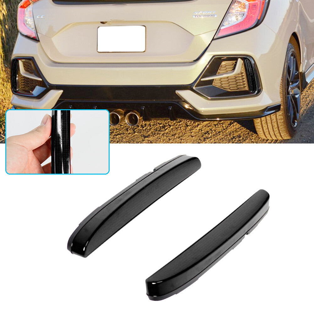 Suitable for the 2017-2021 for Honda for Civic Hatchback SI Sedan deep smoked rear bumper reflector- v