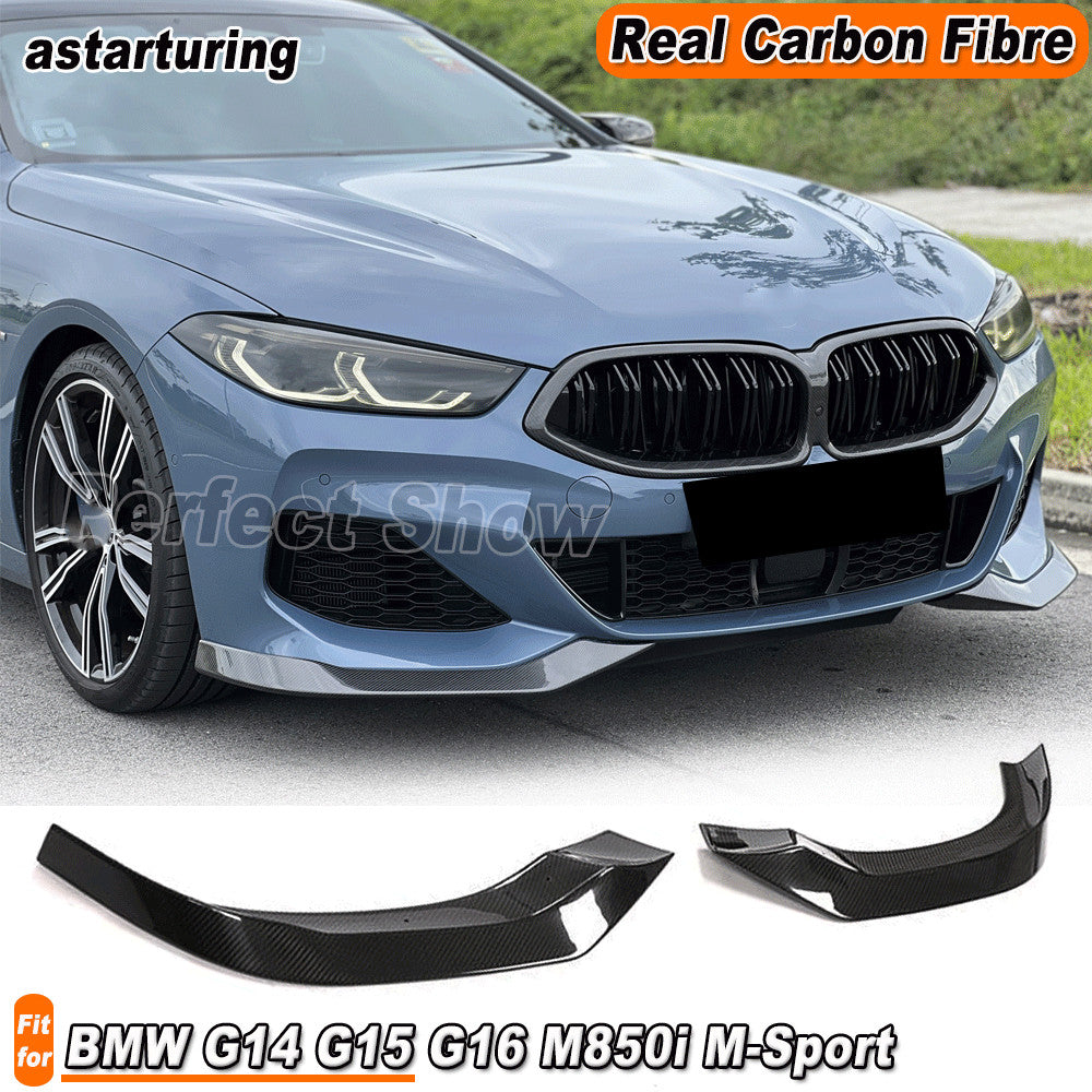 for BMW 8 Series G14 G15 G16 M850i M-Sport Real Carbon Front Bumper Lip Splitter