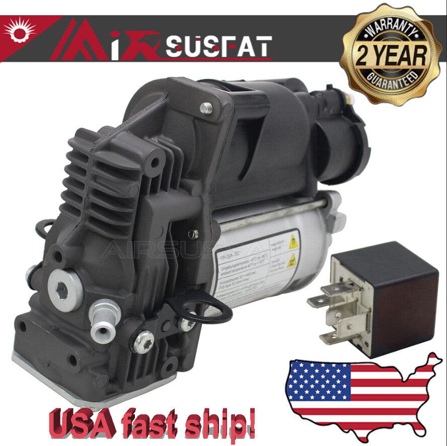 Air Suspension Compressor pump +Relay for Mercedes ML GL (X166 W166 GL450) 13-18