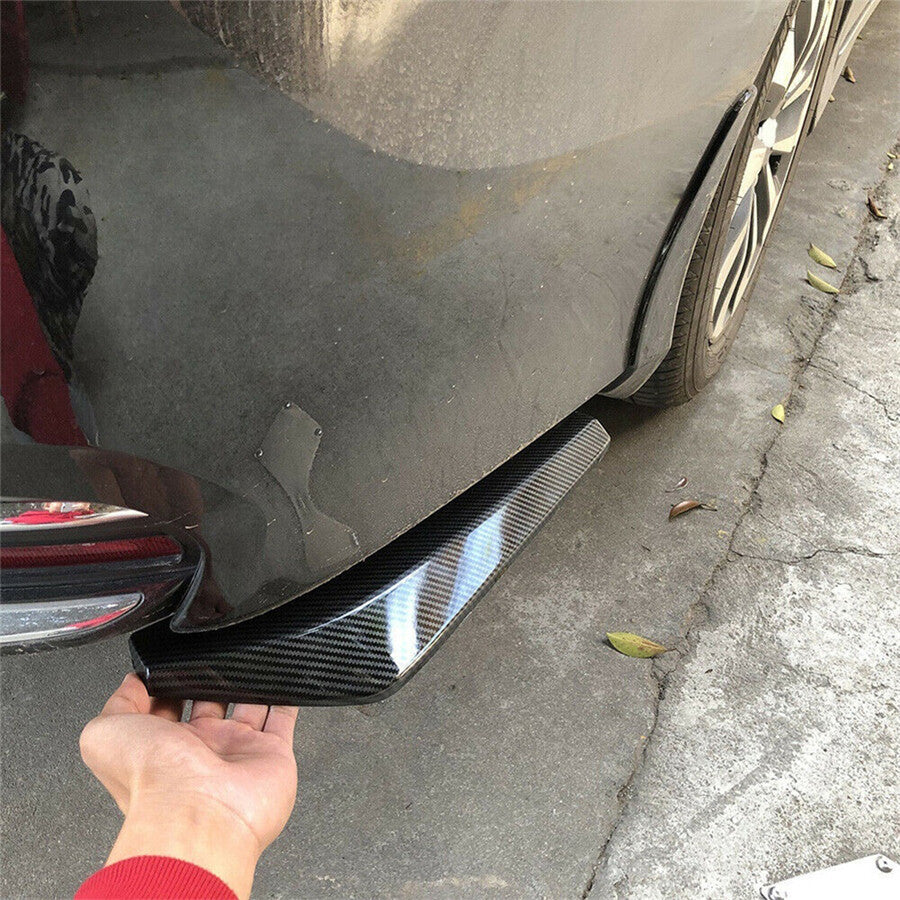 Car Rear Bumper Spoiler Back Lip Wrap Angle Diffuser Splitter Carbon Fiber Look