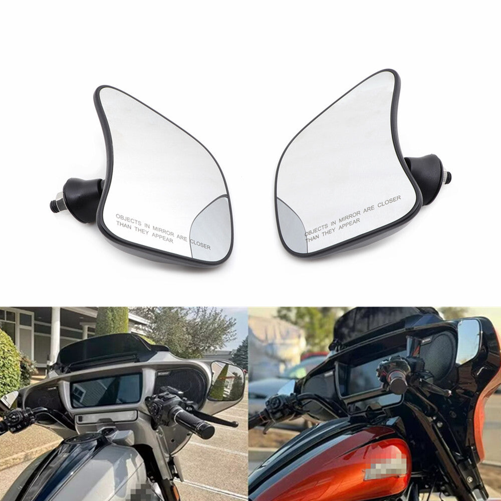 Black Fairing Mount Side Mirror for Harley Touring CVO Street Glide 2023-2024 Q