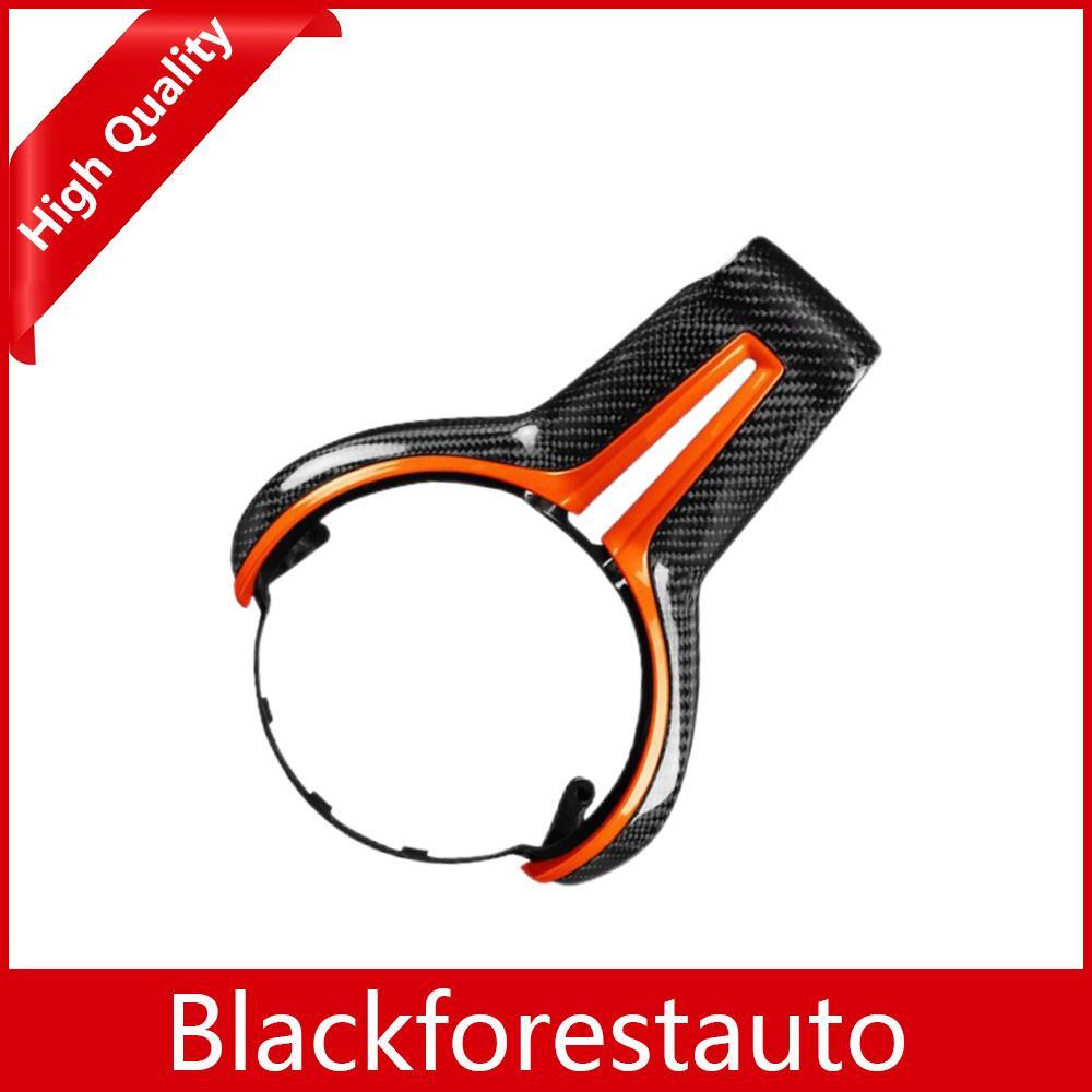 Fit For M series M2 F87 16-18 Orange Steering Wheel Trim Cover Real Carbon Fiber