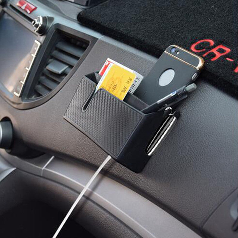Multifunctional Black Car Holder Storage Pouch Box Phone Holder Case Organizer- n