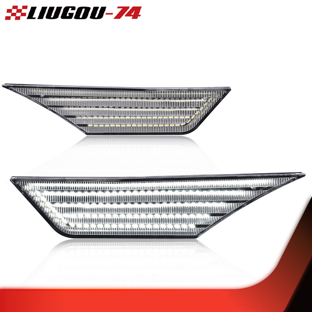 White Bumper Reflector Side Marker Lights LED Lights Fits 2016 - 2020 for Honda for Civic - v