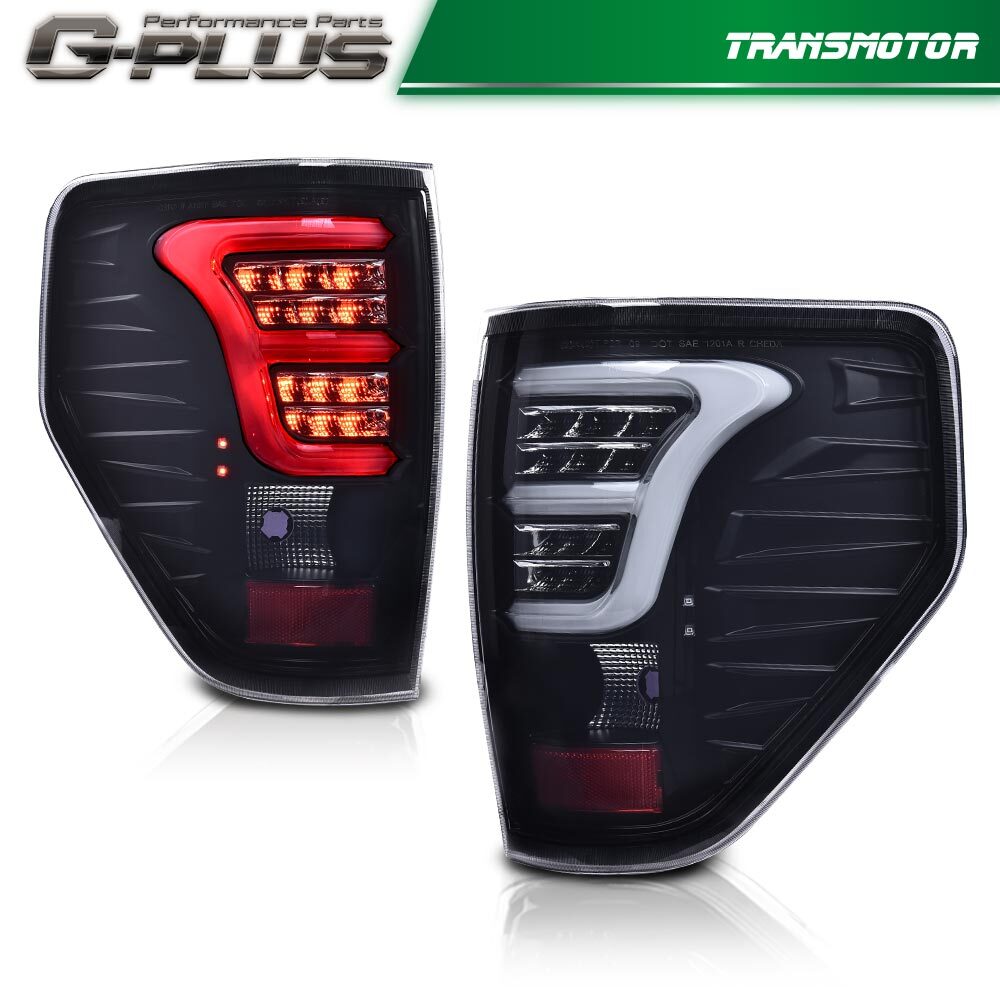 Fits 2009 - 2014 for F150 Pickup LED Tube Smoked Tail Light Brake Light Kit - v