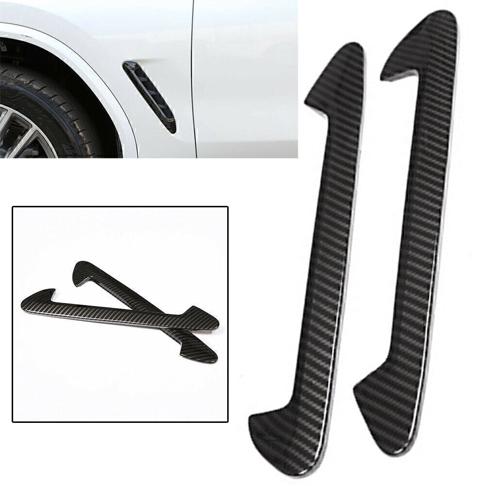 for BMW X3 G01 X4 G02 2018-2020 2x Carbon Fiber ABS Side Air Fender Vent Trim