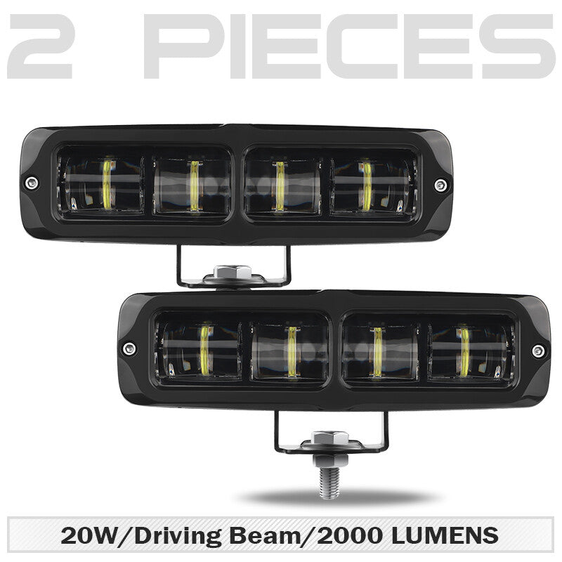 2X 6inch 6D LED Driving Work Light Bar Flood Spot White Offroad ATV SUV Fog Pods