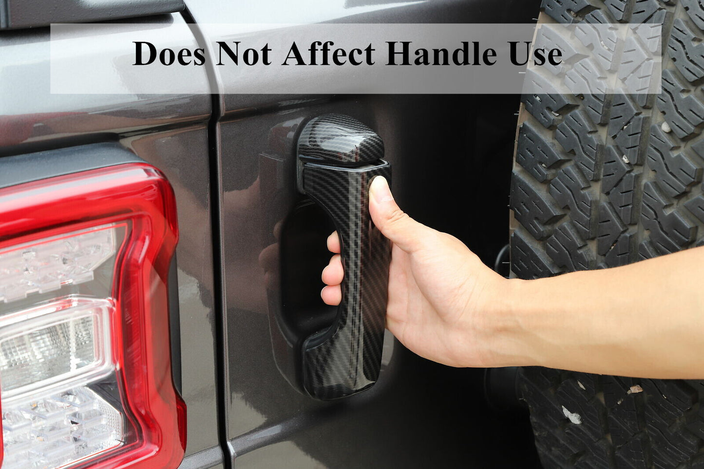 Carbon Fiber Look Door Tailgate Handle Cover Trim for Jeep for Wrangler JL 2018-2022