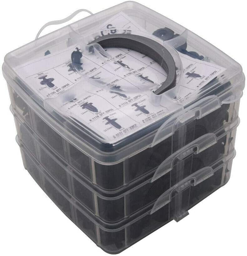 650-piece pack of automotive fasteners, automatic buckles, push-to-lock decorative clips, pins, rivets, bumpers suitable for Ford .