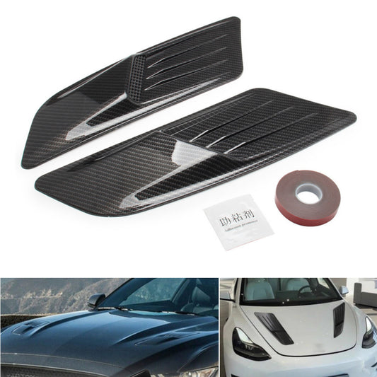 2PCS Racing Car Hood Scoop Decorative Air Intake Trim Vent Car Engine Trim Cover