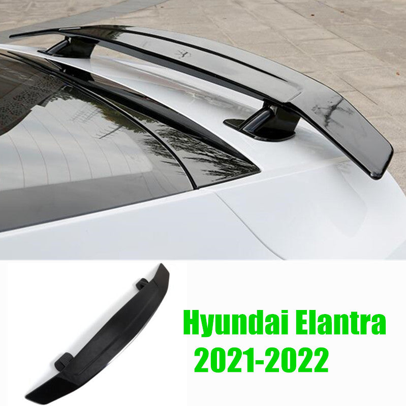 for Hyundai for Elantra 2021-2023 Glossy Black Rear Tail Trunk Spoiler Wing Lip Trim