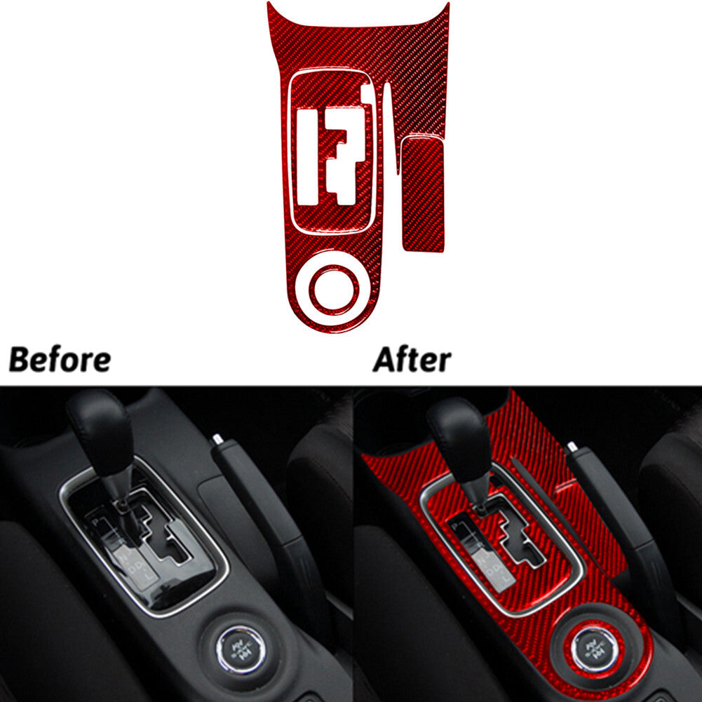 Red Carbon Fiber Automatic Gear Shift Panel for Mitsubishi Outlander 2014-2016