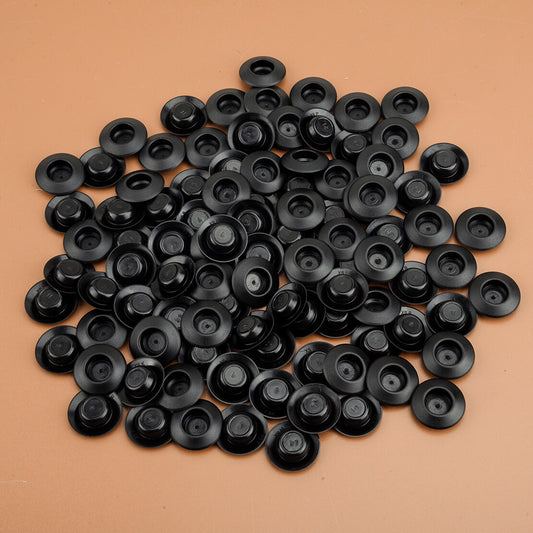 100pcs Black 1/2 Hole Flush Mount Plastic Body & Sheet Metal Plug Button