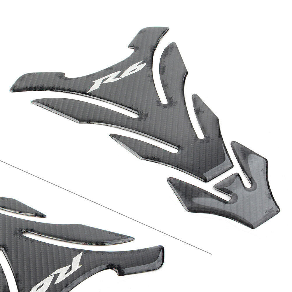 3D Carbon Fiber For YZF R6 YZF-600 Tank Decal Protector Pad Sticker Black