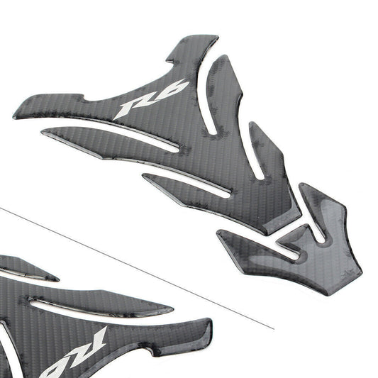 3D Carbon Fiber For YZF R6 YZF-600 Tank Decal Protector Pad Sticker Black