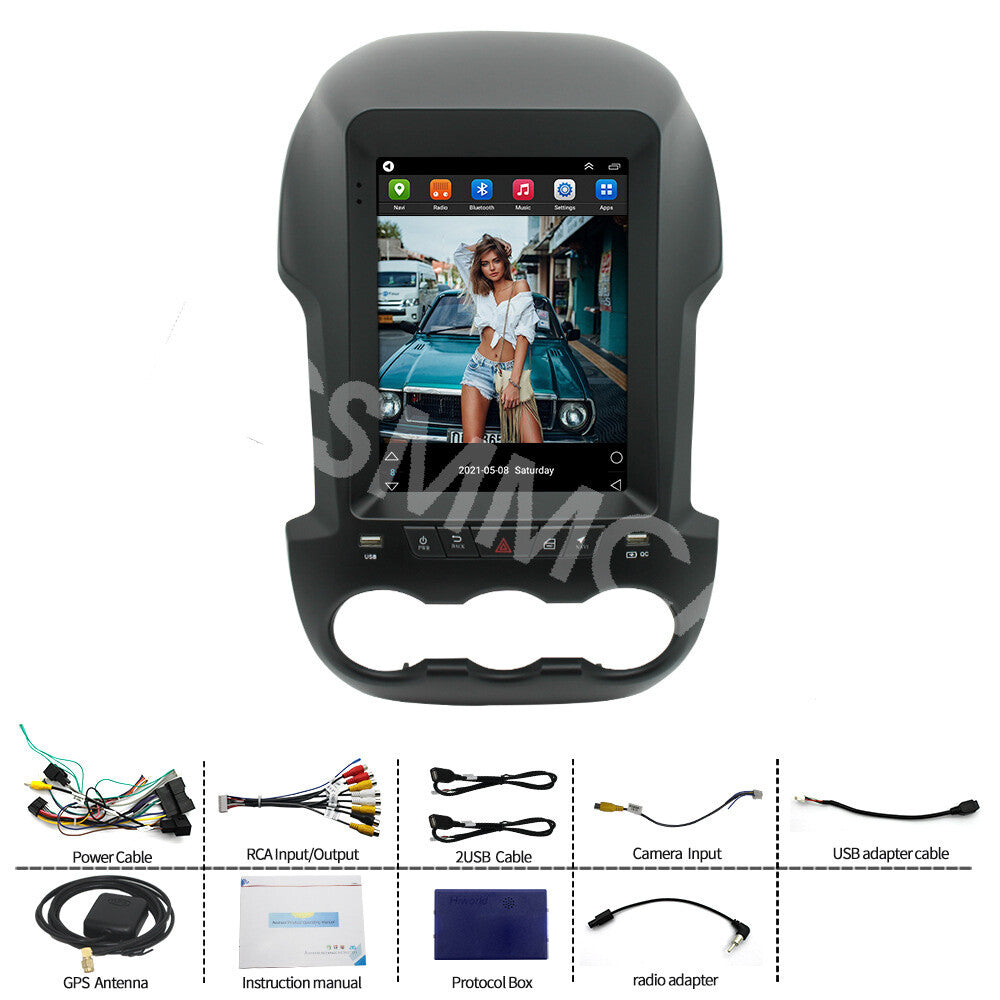 For Apple Carplay Car Stereo Radio Fit for Ford Ranger 2011-2015 Android 13 GPS