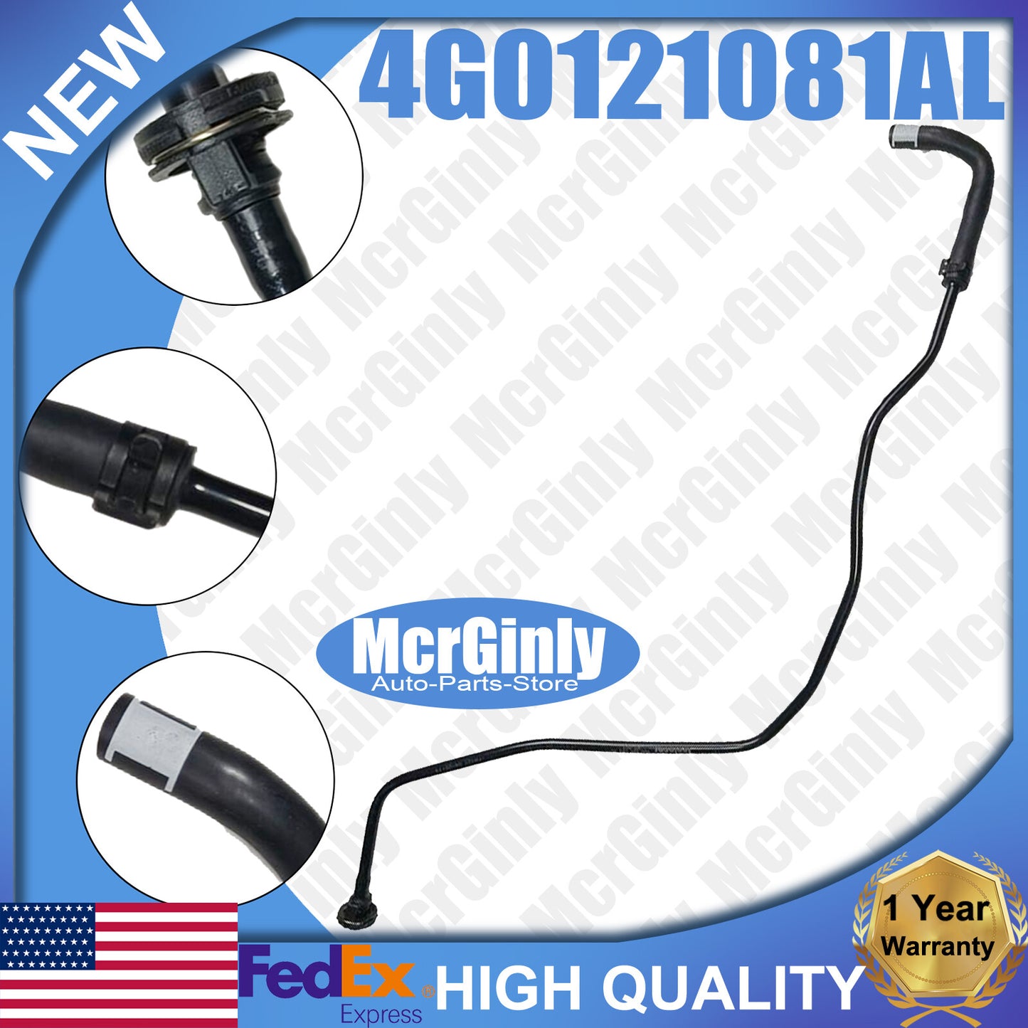 Radiator cooling overflow hose for Audi A6 2011-2014 #4G0121081AL CAEB CDNB CAED- n