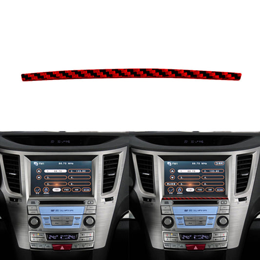 Red Carbon Fiber Below Navigation Strip Cover for Subaru Legacy Outback 2010-14
