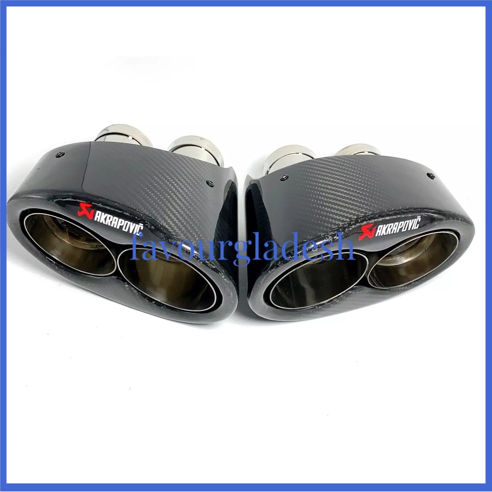 1 Pair Akrapovic Carbon Fiber Exhaust Tip for Audi RS3 RS4 RS5 RS6 A3 A4 A5 A6