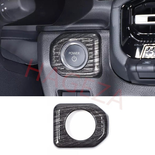 Black Wood Grain Engine Start Stop Button Trim For Toyot@ for Land Cruiser LC250 24+