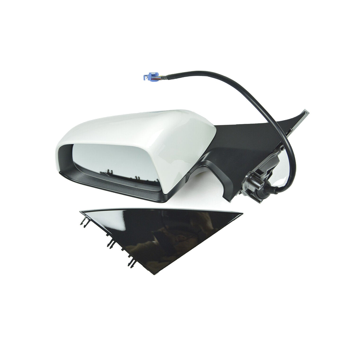 One-piece set of left driver's side white view mirror suitable for Model Y , model 1594111-00-C, 2020-2023. n