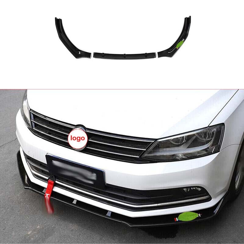 for Volkswagen for Jetta 2015-2018 Front Bumper Lip Spoiler Bodykit Refit 3PCS Black