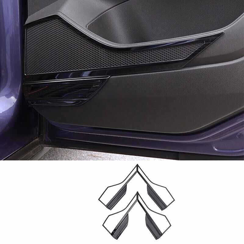 Inner Door Speaker Frame Cover Trim 20-22 Titanium for Volkswagen T-Cross Black