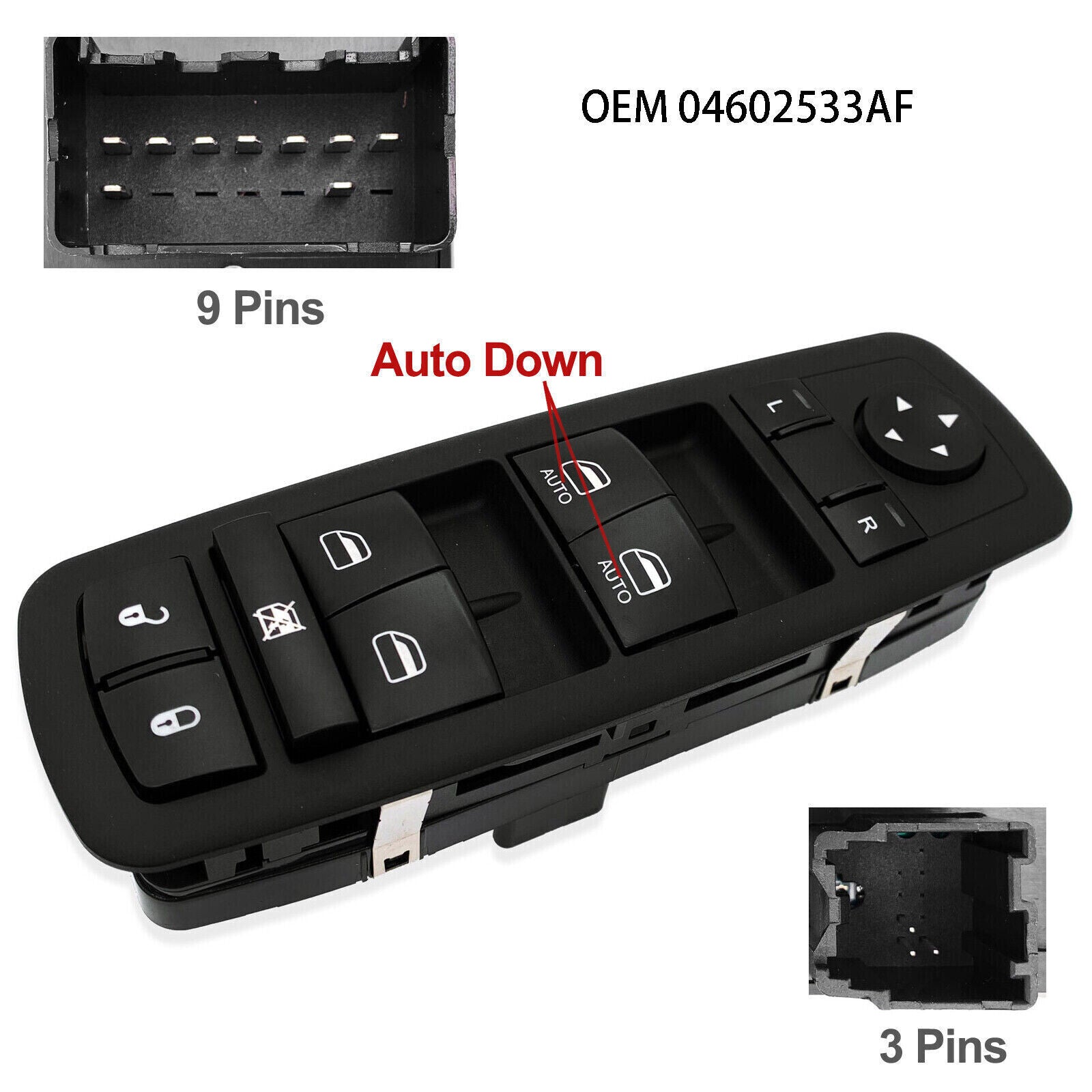 for Dodge for Ram Master Power Window Switch 1500 2500 3500 2009-2012 Driver Side LH
