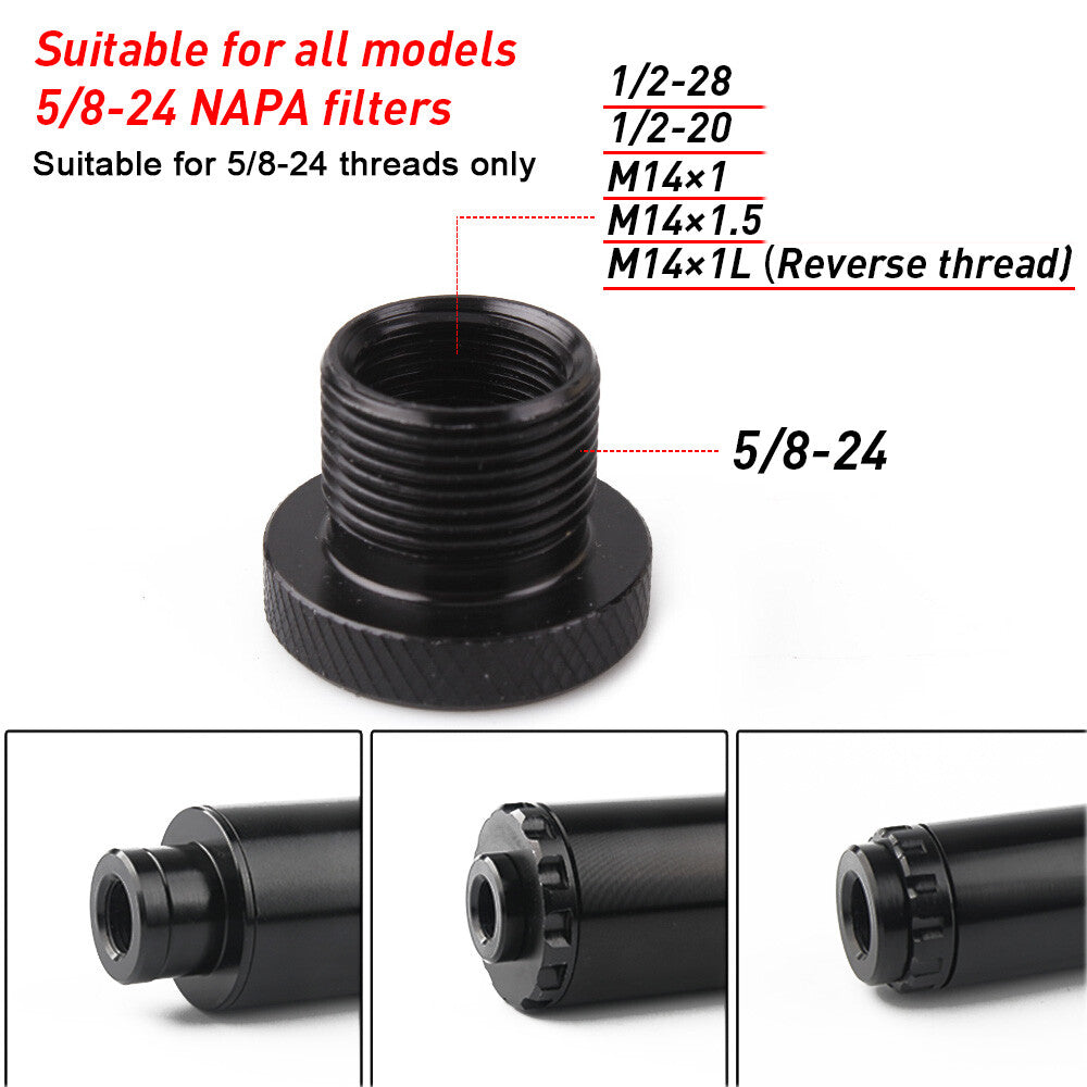 5PCS 5/8-24 to 1/2-28, 1/2-20, M14x1, M14x1.5, M14x1L Thread Oil Filter Adapters Q