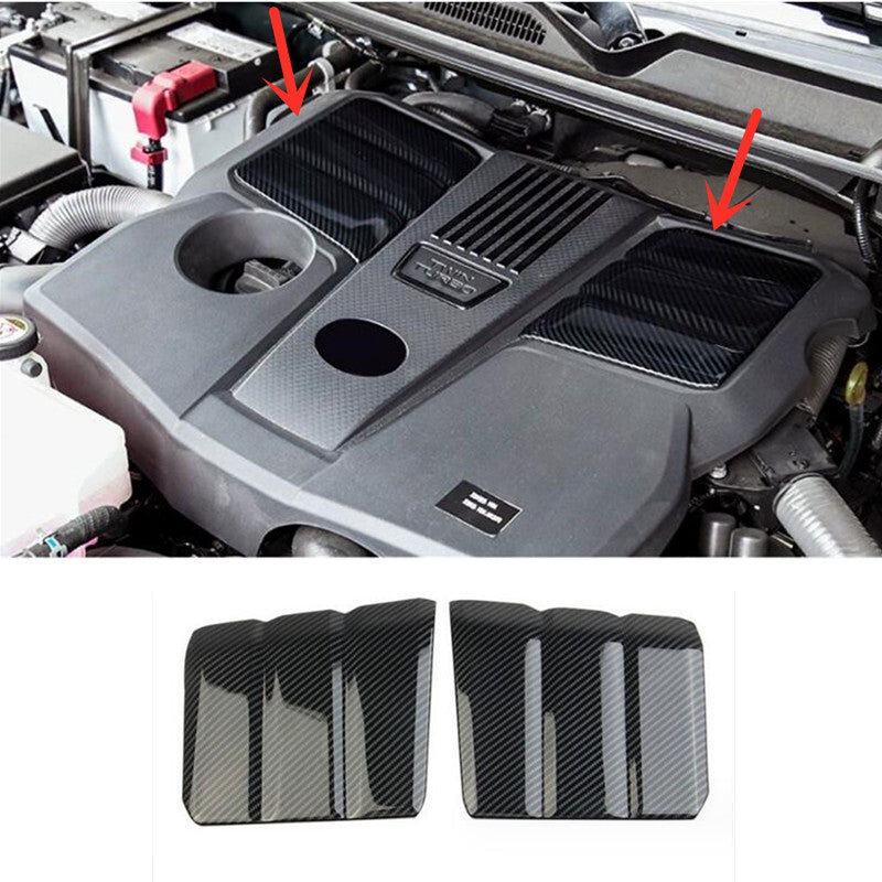 Carbon Fiber Engine Shroud Cover Panel Trim Fit For Tundra 2022-2024 v