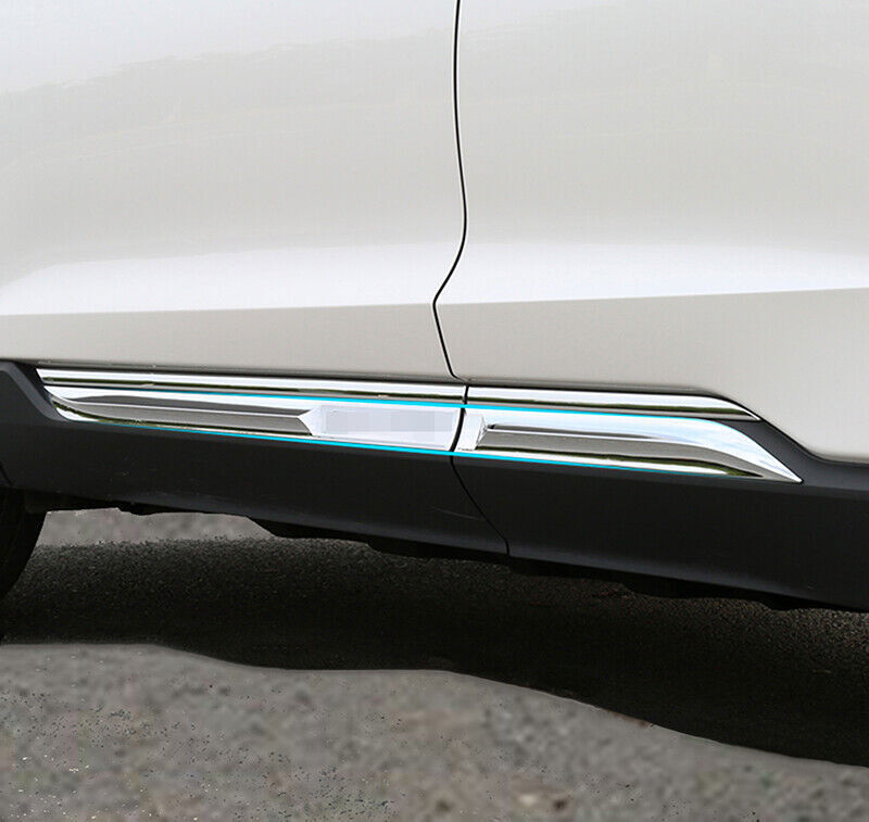 4P  for ford  Edge 2015-2020 Chrome Side Door Body Skirt Cover Anti-collision Trim