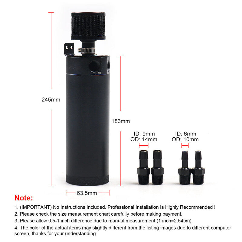 Aluminum-coated oil tank with drain valve + breather filter - n