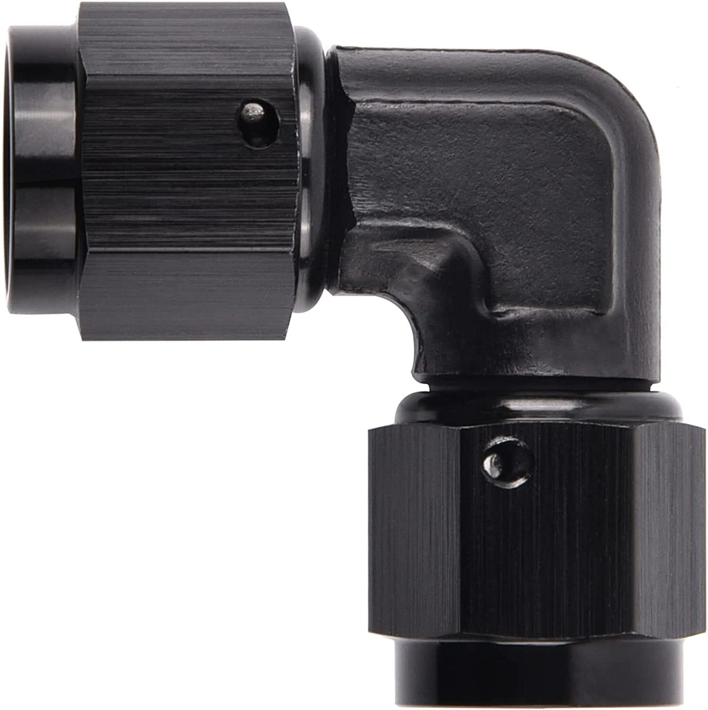 10AN to female connector, 10AN 90-degree rotary coupler, joint adapter, aluminum, black.